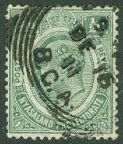 Nyasaland – M    1 Kung Edward VII,  ½ P stpl