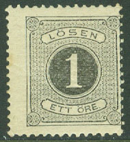 Sverige – F L 11 Lösen t. 13, 1 öre svart **