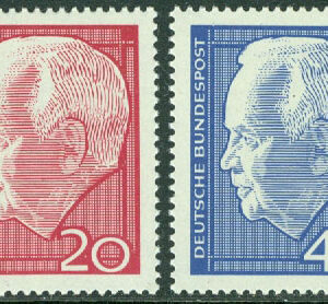 Tyskland – M  429-430 Återval av förbundspresident Heinrich Lübke, 2 kpl **
