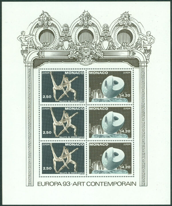 Monaco - M BL  59 Europa 1993. Samtida konst, block **