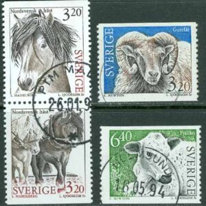 F 1824-1827 Lantdjur 1, 4 kpl inkl SX-par stpl