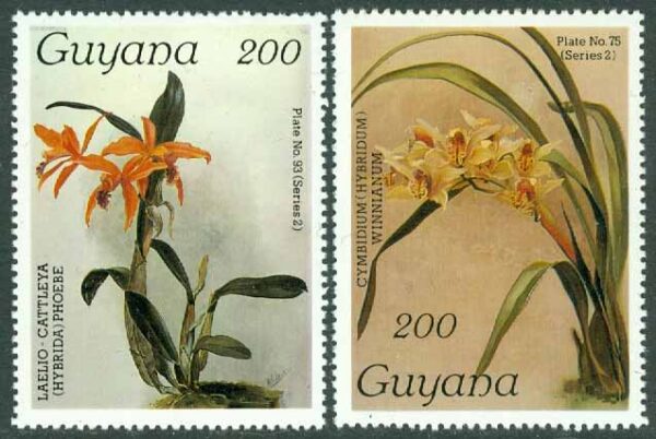 Guyana - M 2351-2352 Orkidéer, 2 ol **
