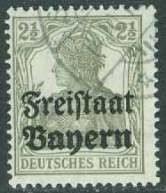Bayern – M  136 Påtryck på Germania, 2½ Pf stpl