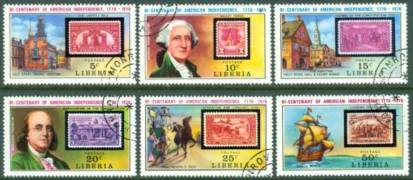 Liberia - M  953-958 USA oavhängigt 200 år, 6 kpl stpl