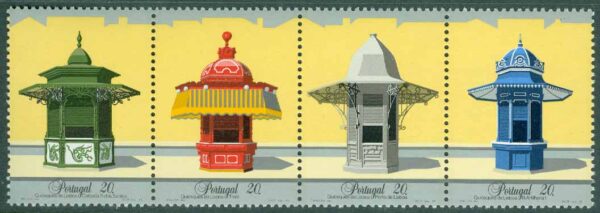Portugal - M 1650-1653 Kiosker i Lissabon, 4-strip kpl **