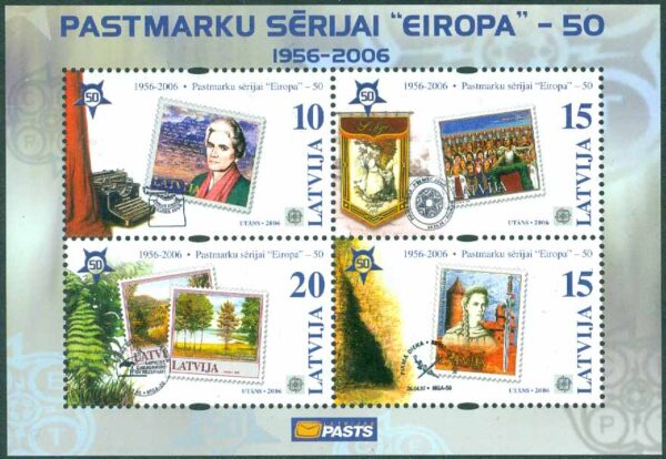 Lettland - M BL  21 Europamärken 50 år, block **