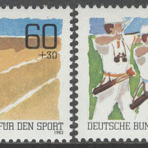 Tyskland – M 1127-1128 Sportstöd. Breddsport, handikappidrott bågskytte, 2 kpl **