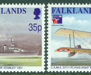 Falkland Islands – M  749-750 Första flyget över Falklandsöarna, PHILEXFRANCE 99, 2 kpl **