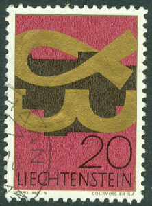 Liechtenstein – M  482 Kristna symboler, 20 Rp stpl