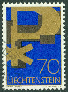 Liechtenstein – M  484 Kristna symboler, 70 Rp stpl