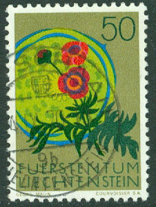 Liechtenstein – M  523 Europeiska naturskyddsåret, inhemsk flora, 50 Rp stpl