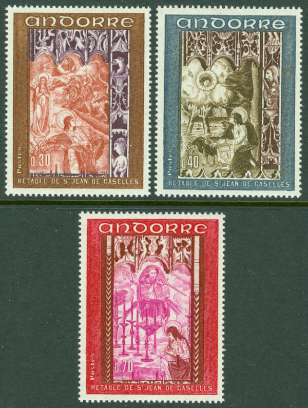 Andorra Fr - M  218-220 Fresker, 3 kpl **