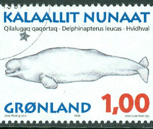 Grönland – F  289 Valar I, Vitval, 1 kr stpl