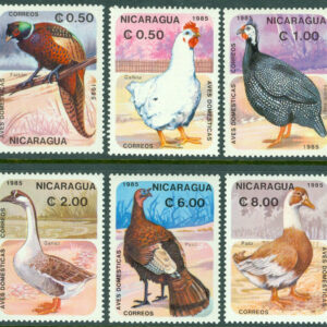 Nicaragua – M 2599-2604 Fåglar bla Tamhöna, 6 kpl **