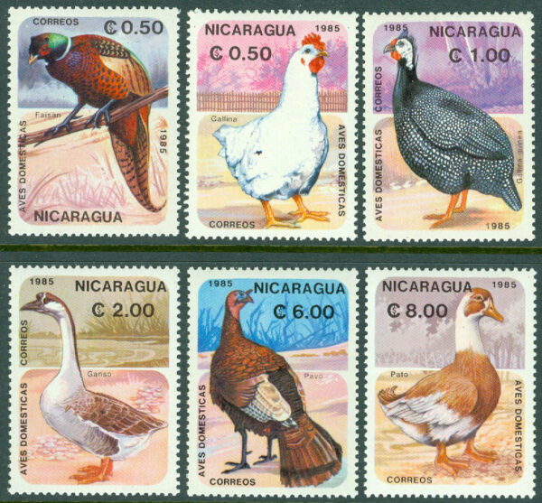 Nicaragua - M 2599-2604 Fåglar bla Tamhöna, 6 kpl **
