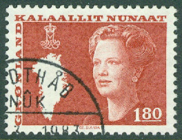 Grönland – F  135 Drottning Margrethe. Typ III, 1.80 kr stpl