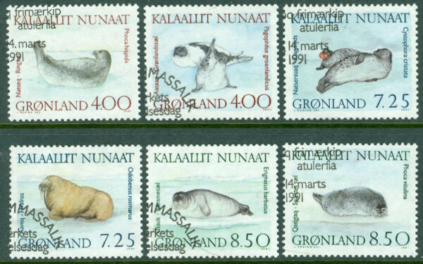 Grönland - F  211-216 Sälar, 6 kpl stpl