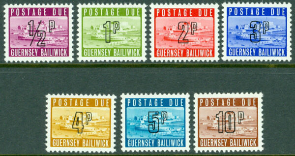 Guernsey - M P    8-14 Slottet Cornet - Lösenmärken, 7 kpl **
