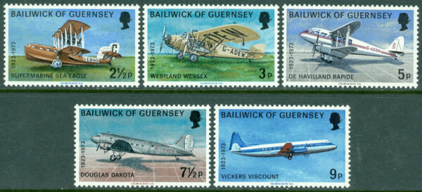 Guernsey - M   79-83 Flygtjänsten 50 år, 5 kpl **