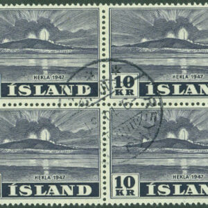 Island – F  287 Hekla, 10 kr stpl fyrblock