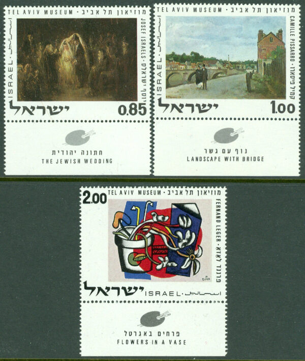 Israel - M  492-494 Konst på museer i Tel Aviv, 3 kpl + tab **