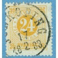 F   34 Ringtyp t. 13. 24 öre JÖNKÖPING 17.2 1883   (F/Sm)