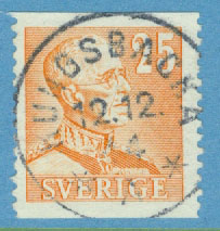 F  277 Gustaf V typ II. 25 öre KUNGSBACKA 12.12.44  (N/H)