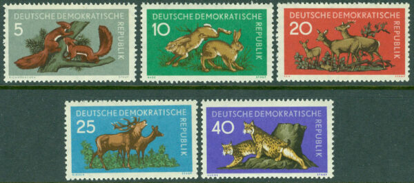 DDR - M  737-741 Skogsdjur, 5 kpl **