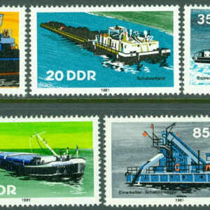 DDR – M 2651-2652, 2654-2656 Pråmar, 5 ol **