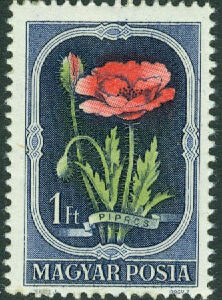 Ungern – M 1211 Inhemsk flora, kornvallmo. 1 Ft **