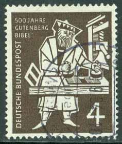 Tyskland – M  198 Gutenbergs bibel 500 år, 1 kpl stpl