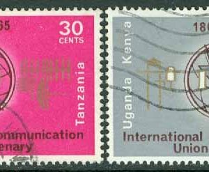 Östafrikanska Gemenskapen – M  140-141 Int.teleunionen ITU 100 år, 2 ol stpl