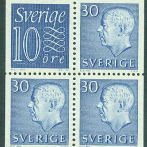 Sverige – F  421DD2+SX2 Gustaf VI Adolf typ III, häftesblock ur HA 8 RV **