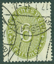 Deutsches Reich – M Tj  128 X Tjänstefrimärke, siffra i oval, 6 Pf stpl
