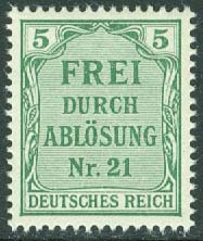 Deutsches Reich – M Tj    3 Tjänstefrimärke, 5 Pf  **