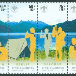 Argentina – M 3138-3141 Scoutingrörelsen 100 år, 4-strip kpl **