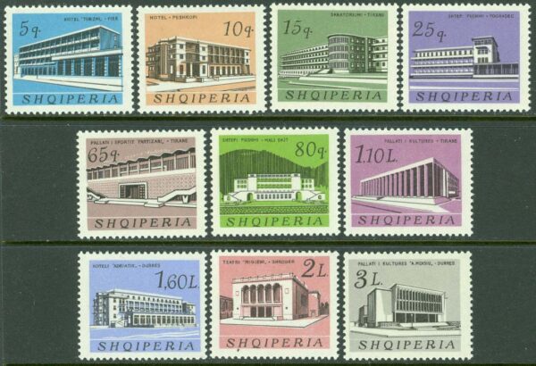 Albanien - M  994-1003 Kultur- och socialbyggnader, 10 kpl **