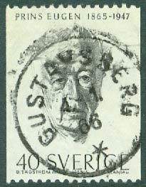 F  566A Prins Eugen. 40 öre. GUSTAVSBERG 4.11.66  (B/U)