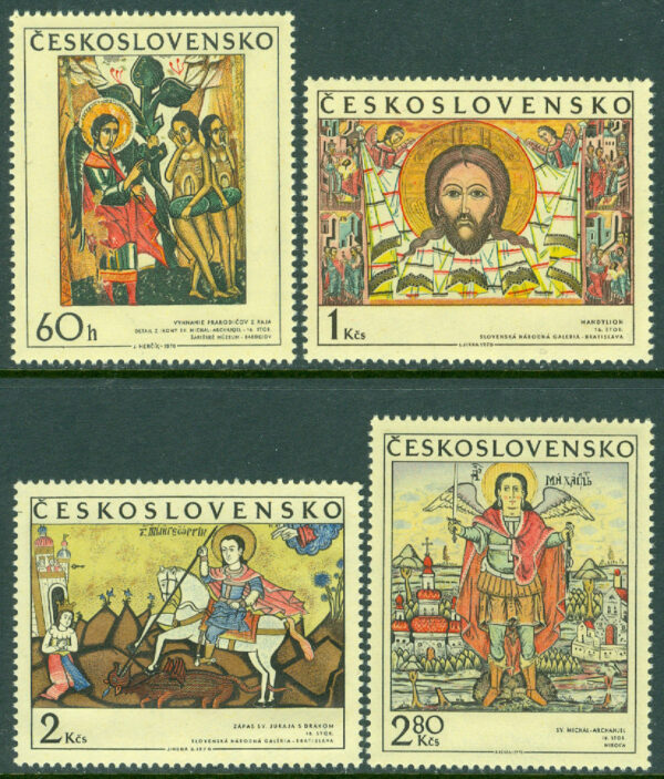 Tjeckoslovakien - M 1976-1979 Slovakiska ikoner, 4 kpl **