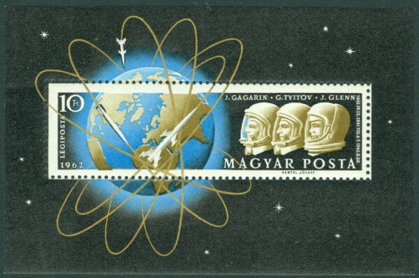 Ungern - M BL  33 A Världsrymdflygningar av Gagarin, Titow och Glenn, block **