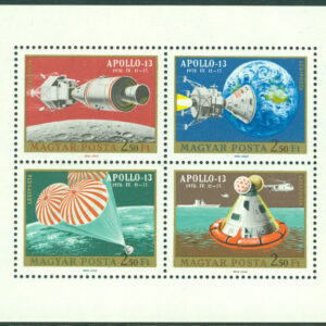 Ungern – M 2594-2597 A Apollo 13´s månlandning, miniark kpl **