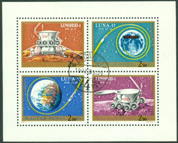 Ungern - M 2654-2657 Luna 17, miniark kpl stpl
