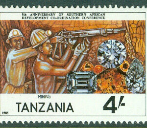 Tanzania – M  255 5-årskonferens för utvecklingssamhället i södra Afrika, diamantgruvarbetare 4 Sh **
