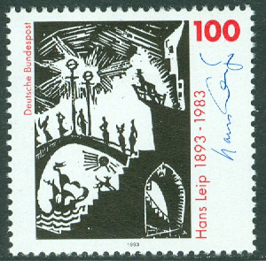 Tyskland – M 1694 Träsnitt av H. Leip (1893-1983), författare, journalist, grafiker, 1 kpl **