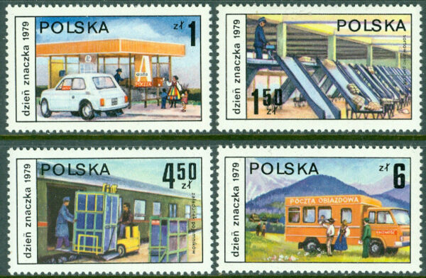 Polen - M 2651-2654 Frimärkets Dag 1979, posthantering, 4 kpl **