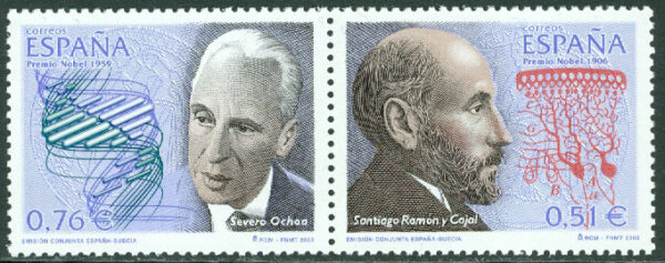 Spanien - M 3820-3821 Nobelpristagare i medicin, par kpl **