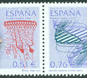 Spanien – M 3820-3821 Nobelpristagare i medicin, par kpl **