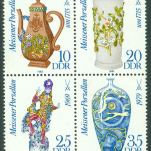 DDR – M 2667-2670 Meissenporslin, 4-block kpl **