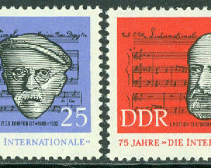 DDR – M  966-967 Socialistiska kampsången ”Internationalen” 75 år, 2 kpl **