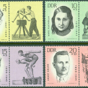 DDR – M  983-986 Mördade antifascistiska idrottsmän, 4 ol + Zf *